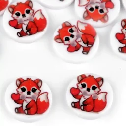 "Felix Fox" 2-hole children's buttons, 15mm