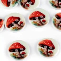 "Mystic Mushroom" 2-hole children's buttons, 15mm