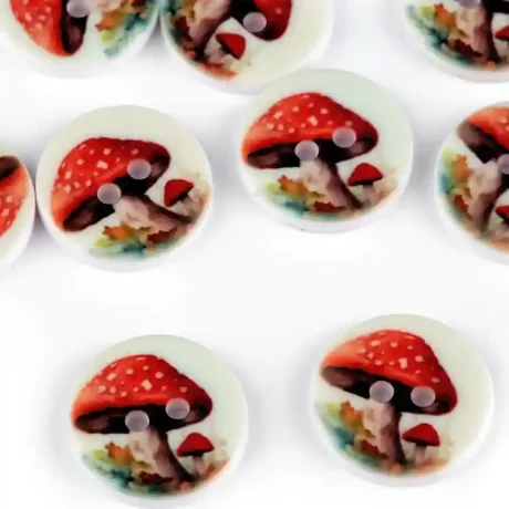 "Mystic Mushroom" 2-hole children's buttons, 15mm