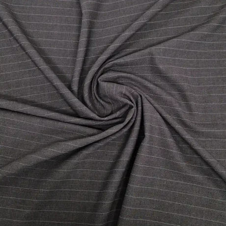 Wool rich pin stripe poly blend (charcoal)