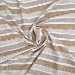 Striped viscose/linen mix (sand/beige/ivory)
