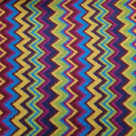 Multi-coloured zig-zag poly/wool mix coating - Image 2