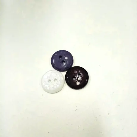 2-hole 'Floral Damask' buttons, 15mm (navy, black, white)