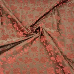 Textured red jacquard with raised motifs