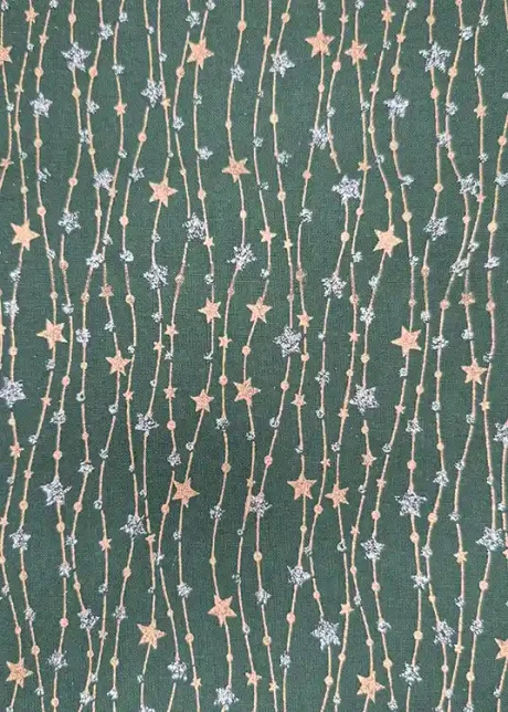 John Louden 100% craft cotton (Star Garland, green)