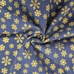 John Louden 100% craft cotton (Snowfall, navy/gold)