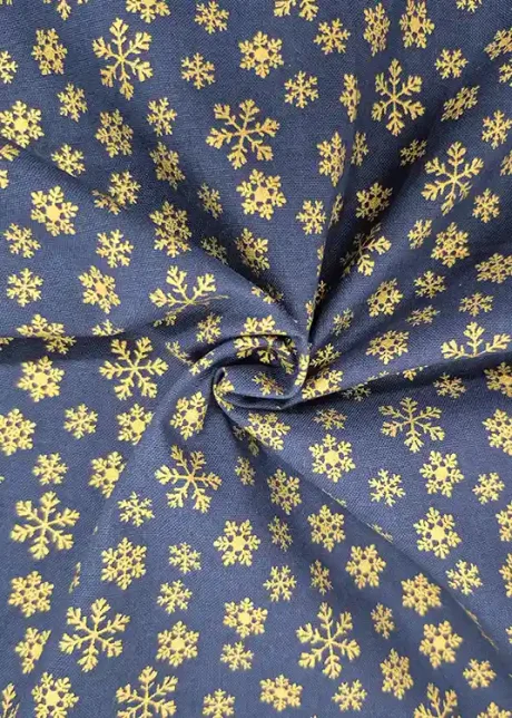 John Louden 100% craft cotton (Snowfall, navy/gold)
