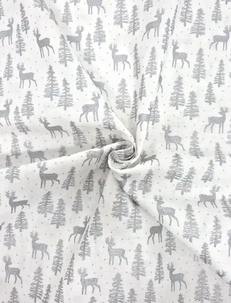 John Louden 100% craft cotton, Reindeer Winter" (white)