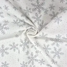 John Louden 100% craft cotton, Silver Snowflakes" (white)
