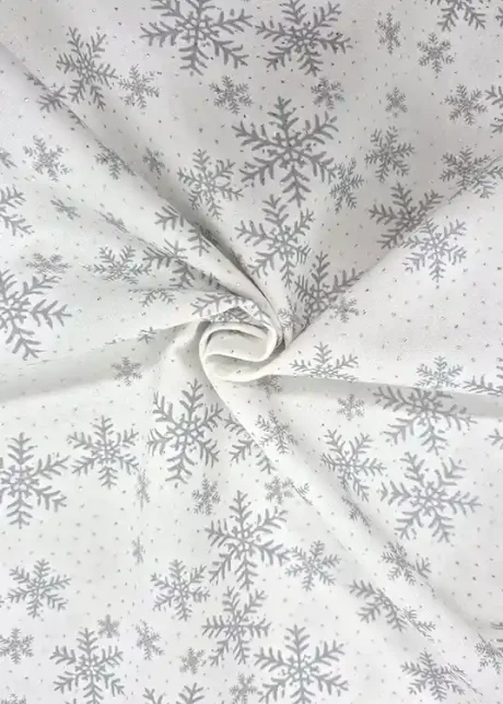 John Louden 100% craft cotton, Silver Snowflakes" (white)
