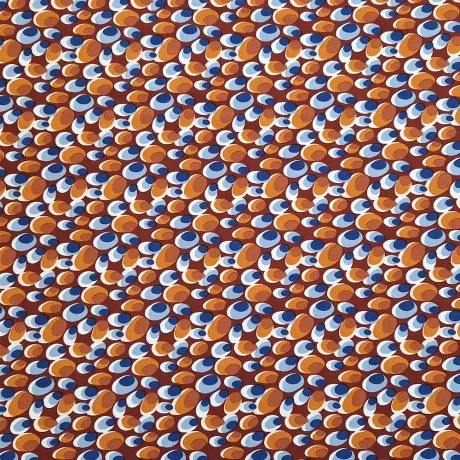 "Rain", all-over rayon mix print (chestnut/tan/blue) - Image 2