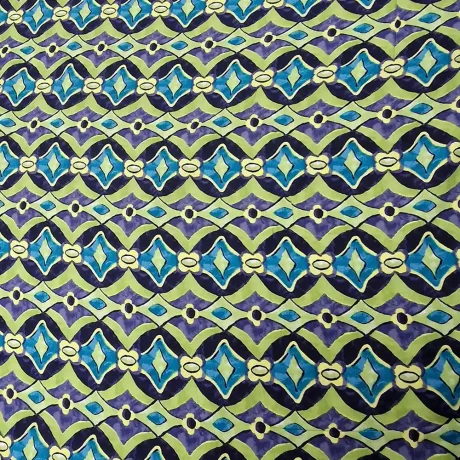 Vibrant viscose print, "Pistachio" (green/blue) - Image 2