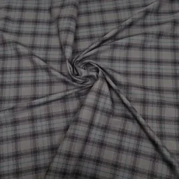 Stretch cotton plaid (grey/black/green)