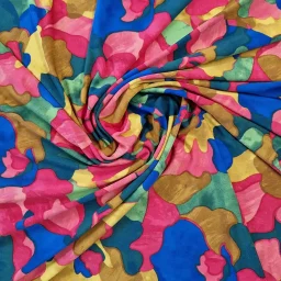 Vibrant multi-colour stretch polyester, "Splash"