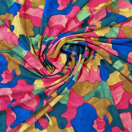 Vibrant multi-colour stretch polyester, "Splash"