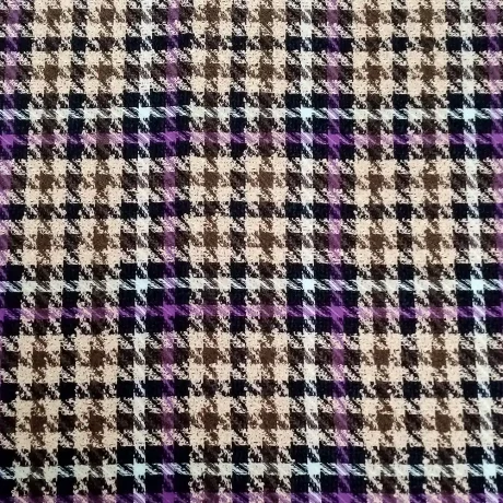 Viscose mix plaid suiting (camel/purple) - Image 2