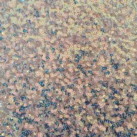 Stretch sequins in pale blush pink - Image 2