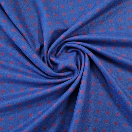 Royal blue 100% wool tweed with damson spot