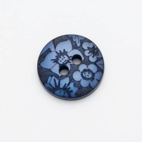 2-hole 'Floral Damask' buttons, 15mm (navy, black, white) - Image 2