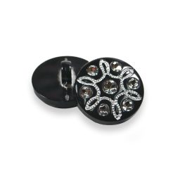 Round vintage-style diamante buttons (21mm)