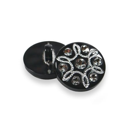 Round vintage-style diamante buttons (21mm)
