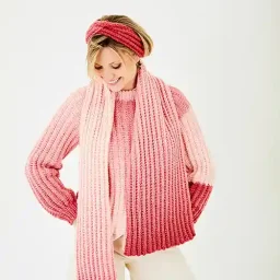 10187 Ladies' Sweater, Headband & Scarf