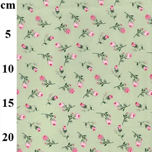 Rose & Hubble 100% cotton poplin, "Rose Bud" (green)