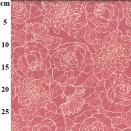 Rose & Hubble 100% cotton poplin, "Moss Rose" (rose)