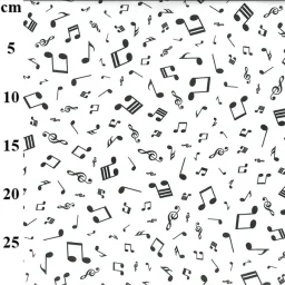 Rose & Hubble 100% cotton poplin “Musical Notes” (new pattern, ivory)