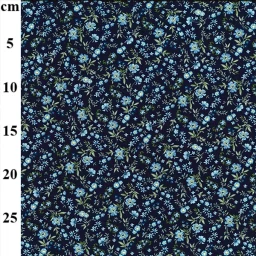 Rose & Hubble 100% cotton poplin, "Mountain Thyme" (navy)