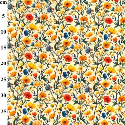 Rose & Hubble 100% cotton poplin print, "Anemone"