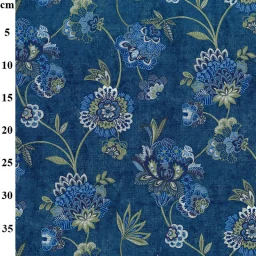 Rose & Hubble 100% cotton poplin print, "Cornflower" (Dark Blue)