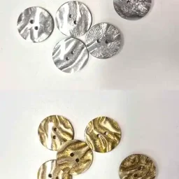 Metallic effect "shimmer" buttons, 22mm (gold/silver)