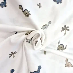 "Ditsy Dinos", Stretch Cotton Jersey