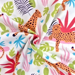"Prowling Panthers", Stretch Cotton Jersey