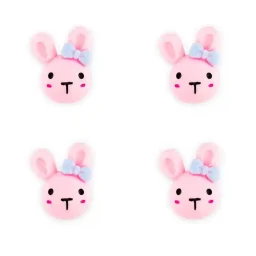 3D pink rabbit shank button (33mm)