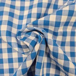 Yarn-dyed 100% cotton gingham, royal blue