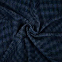 Royal Blue/Black houndstooth wool check suiting