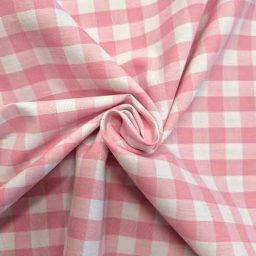 Yarn-dyed 100% cotton gingham, Pink