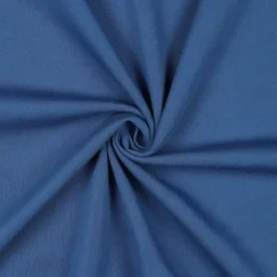 Stretch cotton interlock jersey, Cobalt
