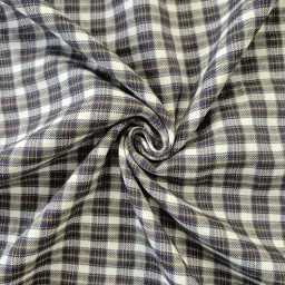 Soft polycotton plaid (marine/tan)