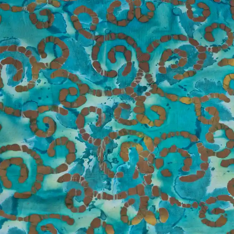 John Louden 100% cotton, batik print (jade greens & turquoise)