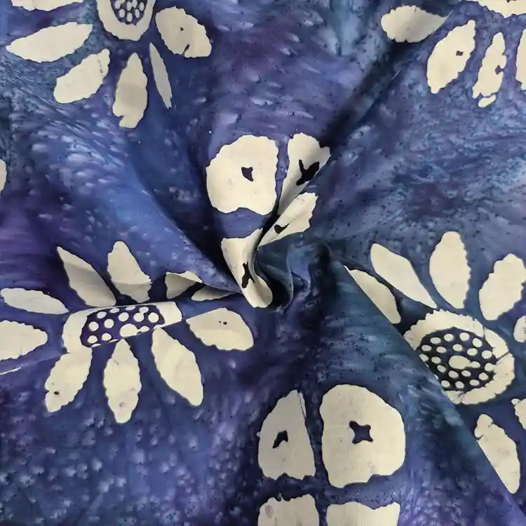 John Louden 100% cotton, batik print (dark blue and purple) - Image 2