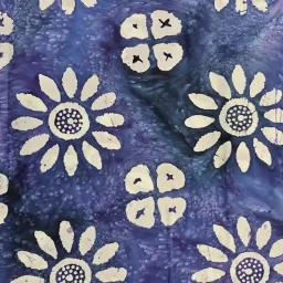 John Louden 100% cotton, batik print (dark blue and purple)