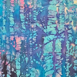 John Louden 100% cotton, batik print (blues, purples, and turquoise)