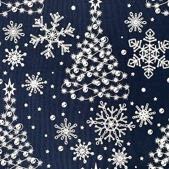 John Louden 100% craft cotton "NY Fairytale" (Navy/Silver)