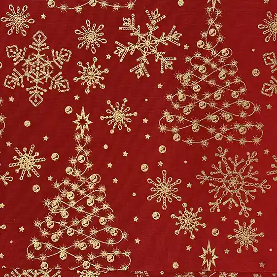 John Louden 100% craft cotton "NY Fairytale" (red/gold)