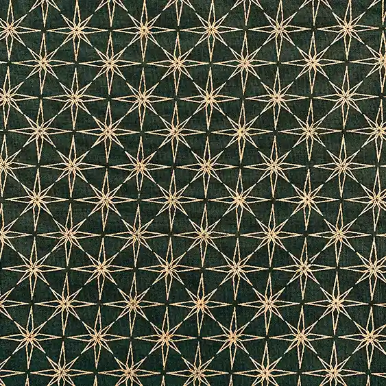 John Louden 100% craft cotton "Christmas Star" (green/gold)