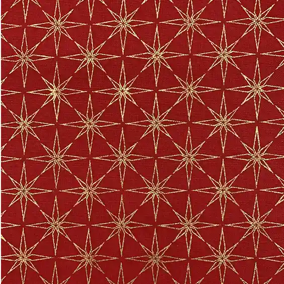John Louden 100% craft cotton "Christmas Star" (red/gold)