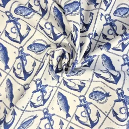 Rose & Hubble 100% cotton poplin "Fish n' Ships"